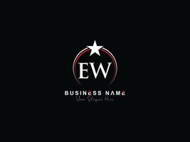 Minimal Ew Circle Logo, Luxury Star EW Logo Letter Design vector