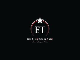 Minimal Et Circle Logo, Luxury Star ET Logo Letter Design vector