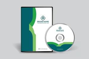 Corporate  green color DVD cover design vector