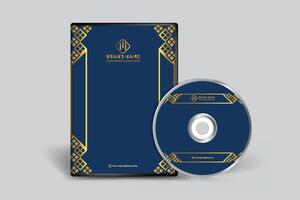 Blue elegant corporate DVD cover design vector