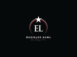 Minimal El Circle Logo, Luxury Star EL Logo Letter Design vector