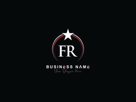 Monogram Luxury Fr Circle Star Logo, Minimal FR Logo Icon Vector Stock