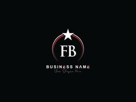 Monogram Luxury Fb Circle Star Logo, Minimal FB Logo Icon Vector Stock