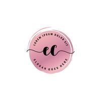 EC Initial Letter handwriting logo with circle brush template vector