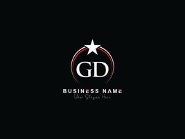 Minimal Letter Gd Logo Star, Premium Luxury GD Circle Logo Icon Vector