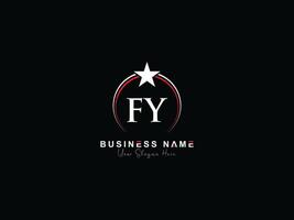 Monogram Luxury Fy Circle Star Logo, Minimal FY Logo Icon Vector Stock