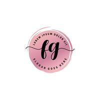 FG Initial Letter handwriting logo with circle brush template vector