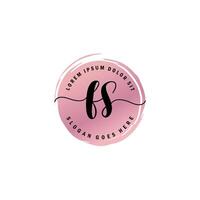 FS Initial Letter handwriting logo with circle brush template vector