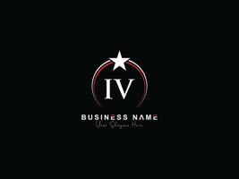 Monogram Luxury Iv Star Logo, Creative Circle IV Company Logo Symbol vector