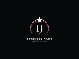 Monogram Luxury Ij Star Logo, Creative Circle IJ Company Logo Symbol vector