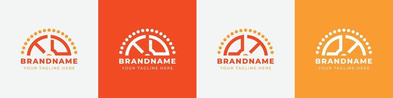 Letter DT and TD Sunrise  Logo Set, suitable for any business with DT or TD initials. vector