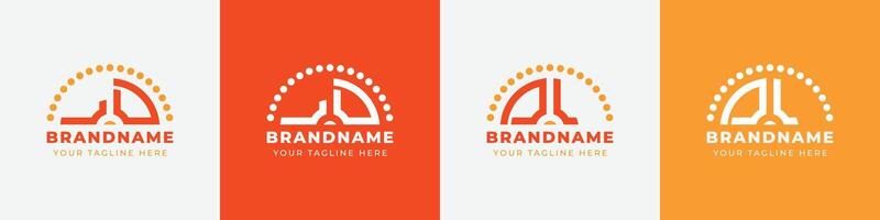 Letter DL and LD Sunrise  Logo Set, suitable for any business with DL or LD initials. vector