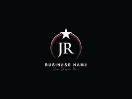 Monogram Circle Jr Star Logo Design, Luxury JR Royal Logo Icon Vector