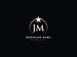 Monogram Circle Jm Star Logo Design, Luxury JM Royal Logo Icon Vector