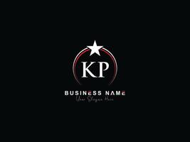 Alphabet Circle Kp Logo Star, Initial Luxury KP Letter Logo Template vector