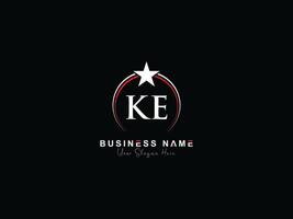 Alphabet Circle Ke Logo Star, Initial Luxury KE Letter Logo Template vector