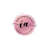 IA Initial Letter handwriting logo with circle brush template vector