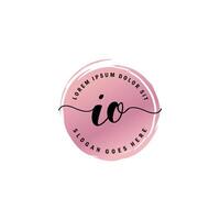 IO Initial Letter handwriting logo with circle brush template vector