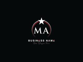 Monogram Circle Ma Luxury Logo, Creative Star MA Logo Letter Icon Vector