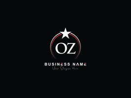 minimalista circulo onz logo fabricante, alfabeto estrella onz lujo logo letra vector