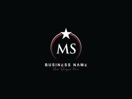 Monogram Circle Ms Luxury Logo, Creative Star MS Logo Letter Icon Vector