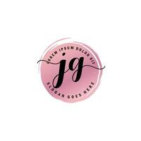 JG Initial Letter handwriting logo with circle brush template vector