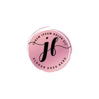 JF Initial Letter handwriting logo with circle brush template vector