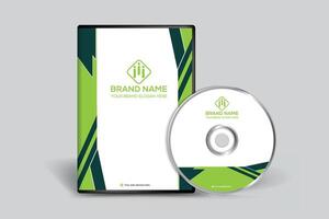 Corporate  green color DVD cover design vector