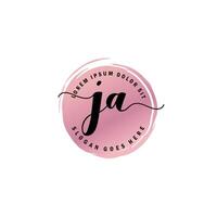 JA Initial Letter handwriting logo with circle brush template vector