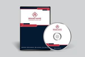 Modern  DVD cover design black and red color vector