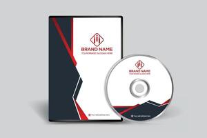 Modern  DVD cover design black and red color vector