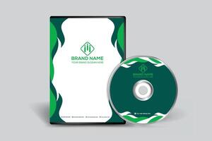 Corporate  green color DVD cover design vector