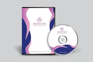 Company DVD cover design and purple  color vector