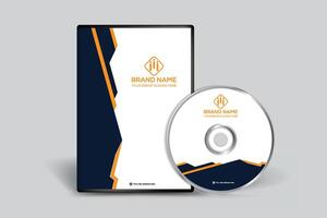 Black shape DVD cover design vector