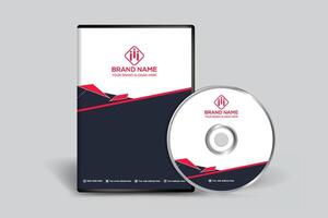 Corporate red and black color DVD cover design vector