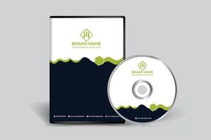 Corporate  green color DVD cover design vector