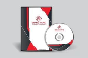 Corporate red and black color DVD cover design vector