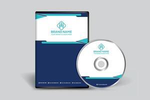 Blue color DVD cover design vector