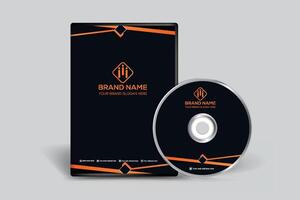 naranja elegante corporativo DVD cubrir diseño vector