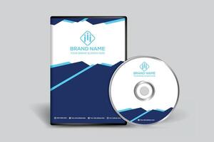 Blue elegant corporate DVD cover design vector