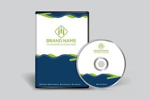 Corporate  green color DVD cover design vector