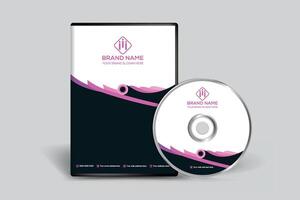 Black shape DVD cover design vector