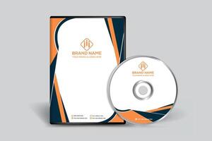 naranja elegante corporativo DVD cubrir diseño vector