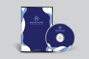 Blue elegant corporate DVD cover design vector