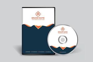 naranja elegante corporativo DVD cubrir diseño vector