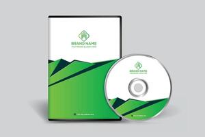 Corporate  green color DVD cover design vector