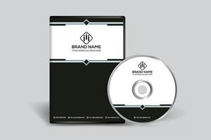 Black shape DVD cover design vector