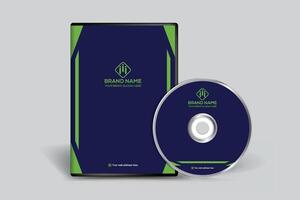 Corporate  green color DVD cover design vector