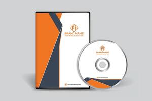 Orange elegant corporate DVD cover design vector