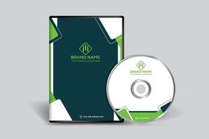 Corporate  green color DVD cover design vector